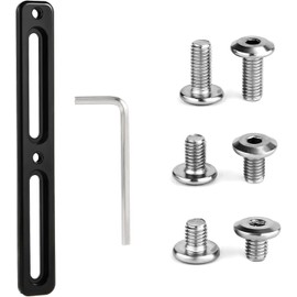 Bike Bottle Cage Adapter, Adjustable 2-Slot Bike Water Bottle Bracket Adapter Bicycle Bottle Cage Mount Accessories for Long-Distance Ride, with 6pcs Screws and 1 Screwdriver,Black