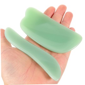 KOMBIUDA 2pcs Facial Guasha Scraping Tool Jade Massage Board for Comfortable Face Massage Smooth Edges for Safe Skin Care for Women Portable and Easy to Use