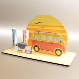 Verschenke Einen Kurztrip - Bus 3D-Holzkarte | Geldgeschenke, Städtetrip, Nature Card, Wochenendreise, Camping Trip, Camper Van, Roadtrip, Minivan, Campingbus