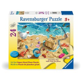 Ravensburger Fun at The Beach - 24 Piece Floor Jigsaw Puzzle for Kids | Engaging Coastal Adventure | Promotes Problem Solving Skills | FSC-Certified
