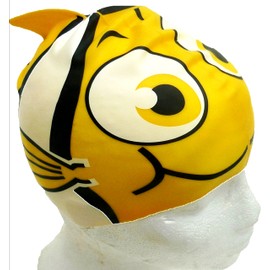 B2A Yellow Gold Fish, Swim Cap for children