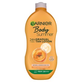 Garnier Garnier Summer Body Gradual Tan Moisturiser, For A Radiant, Sun Kissed Glow, Suitable For Face and Body, 24 Hour Hydration and A Natural Even Tan, Fast Absorption, Vegan Formula, Deep, 250 ml