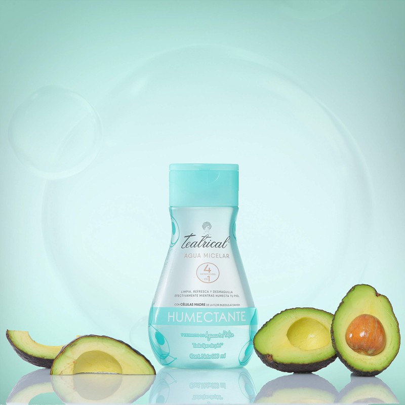 TEATRICAL Agua Micelar con Células Madre de Aguacate, Elimina Impurezas,