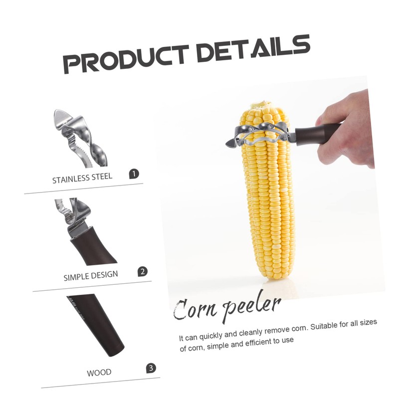 CIYODO Ergonomic Corn Peeler Tool Stainless Steel Corn Stripping Gadget