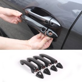 BEBECAR ABS Carbon Fiber Exterior Door Handle Add-on Cover Set Fits Honda Pilot 2015-22