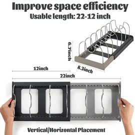 BOBOAR Pot Lid Rack and Baking Pan Cookware Storage Organizers Inside Cabinet for Under Cabinet