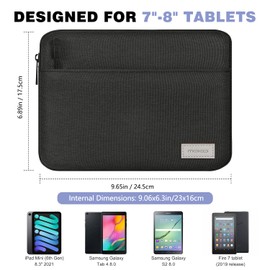 MoKo Funda para tablet de 7 a 8 pulgadas, funda de transporte compatible con Fire HD 8 Plus/Fire HD 8 2020, Fire 7 2019, Fire 7 / Fire HD 8 Kids Edition, Kindle Oasis 2017, Kindle Paperwhite E-Reader, negro y gris