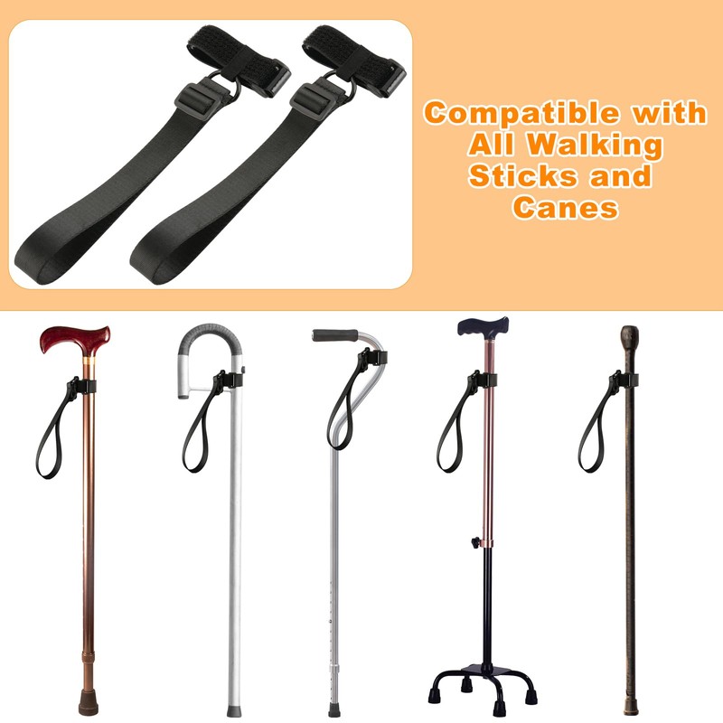 Beautyflier 2 Pack Universal Walking Stick Wrist Strap, Adjustable Anti-Drop