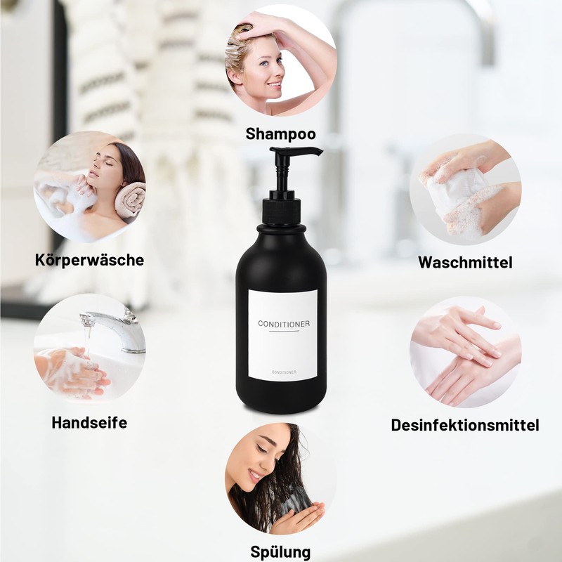 Ezebesta Soap Dispenser with Wall Mount 500 ml Black Pump