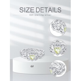 Dorunmo Claddagh Ring for Women 925 Sterling Silver Celtic Irish Claddagh Ring Irish Jewelry Love Friendship Promise Rings for Her Birthday Engagement Gifts for Women Size 7