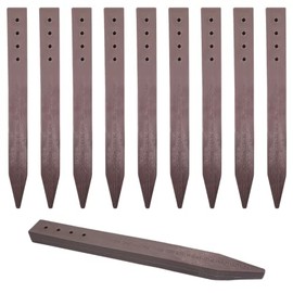 (100 Pack) - Heavy Duty 12" Long x 1/2" Inch Thick, Brown Landscape Lawn & Garden Border Edging Stakes - Easy Install Terrace & Bender Board
