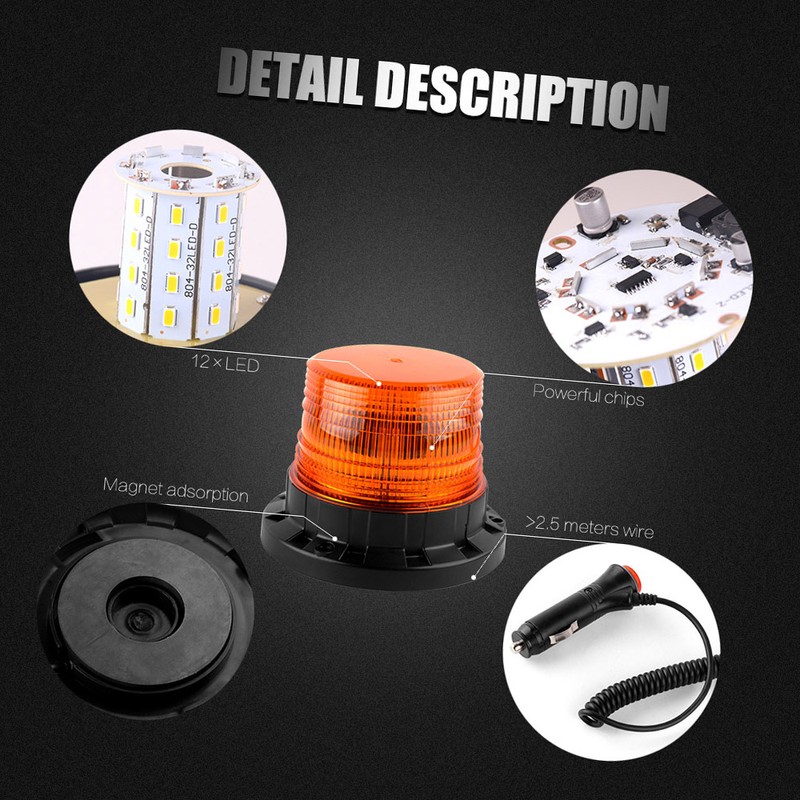 LED Strobe Light Emergency Warning Flash Beacon Light with Magnetic