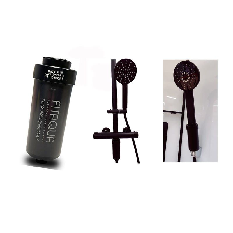 FitAqua Antiscaling Shower Filters Against Chlorine and Limescale Black Pack