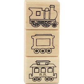 Stamps by Impression 3 piece Train Set Rubber Stamps