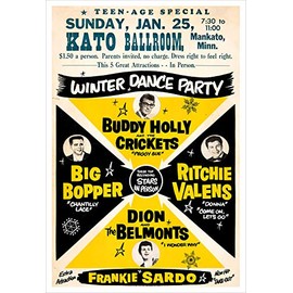 Buddy Holly and the Crickets 1959 - Concert Poster print (24”x36”)