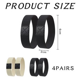 4 Pairs Anti-fall Shoelaces Elastic Rubber Bands Shoe Fixing Straps Shoe Accessories