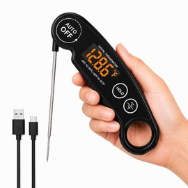 Termómetro de comida de lectura instantánea recargable para carne, termómetro digital de cocina, termómetro de alimentos rápido y preciso para cocinar