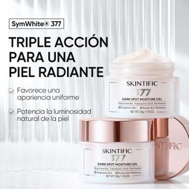 SKINTIFIC 377 Gel Hidratante para Manchas Oscuras con Glutatión, Ácido Tranexámico, 5X Ceramida, 50g, Textura Ligera, Aclara Hiperpigmentación
