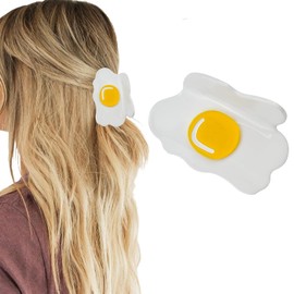 Hair Clips for Women and Girls Hair Claw Clips for Thin Thick Curly Hairs Big Matte Banana Barrettes with Egg Design Strong Hold Jaw Clips for Spring Summer Holiday Party