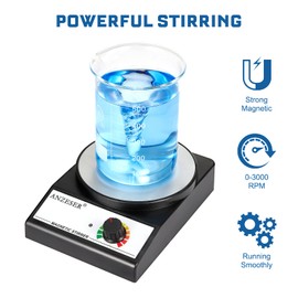 ANZESER Magnetic stirrer with magnetic stirrer rods, speed range 0 ~ 3500 rpm, mixing quantity 3000 ml