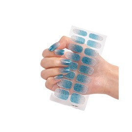 Generic 16Pcs Glitter Gold Pure Color Full Nail Wraps Nail Polish Sticker Thick Cs047 Nail Wraps Stickers Manicure Supplies for Women Nails Full Long Lasting Easy Apply and Remove