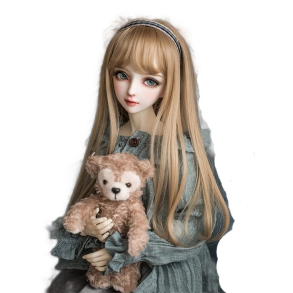 TOZO Factory 1/3 Doll Wig BJD SD Doll Wig 8 Inch Loose Curl Long Wave With Bangs Brown Brown
