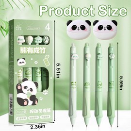 UICCVOKK 4 Pcs Erasable Pens Bundle, Writing Cartoon Rub Out Pens, 0.5mm Erasable Gel Pens with Rubbers, Cute Cartoon Animal Friction Rollerball Pen, Rollerball Pen Erasable Writing Pen(Crystal Blue)