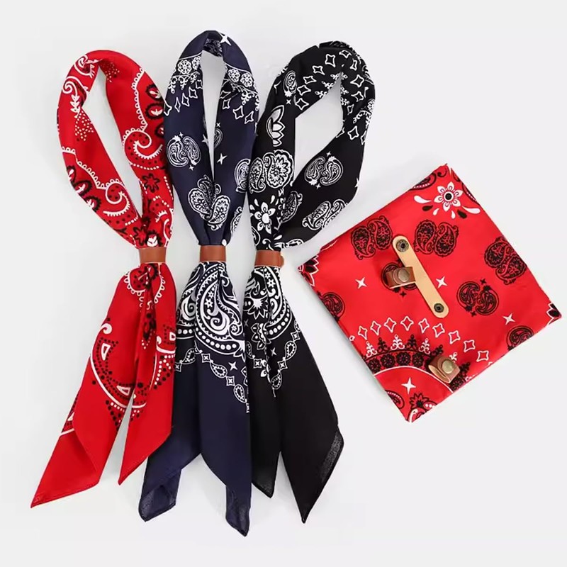 Trifong Bandana, 100% Cotton, Cashew Nut Pattern, Paisley Handkerchief, Unisex,