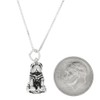 LGU Sterling Silver Oxidized Three Dimensional Shar Pei Dog Necklace