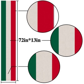 Nepnuser Italy Table Runner for Italian Themed Party Decoration Home Kitchen Dining Room Dinner Linen Table Decor (13" x 72")