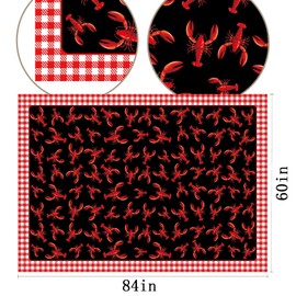 Crawfish Boil Tablecloth Red and White Buffalo Check Plaid Indoor Outdoor Birthday Party Lobster Table Cloth Kitchen Dining Room Table Cover Decoration