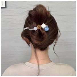 Jugielu Large Gemstone Hair Clips White Acrylic Hair Barrette Clip Resin Banana Hair Clip Resin Hair Clip Hairpin French Style Twist Hair Barrette Decorative Hair Accessories Jewelry for Women(White2)