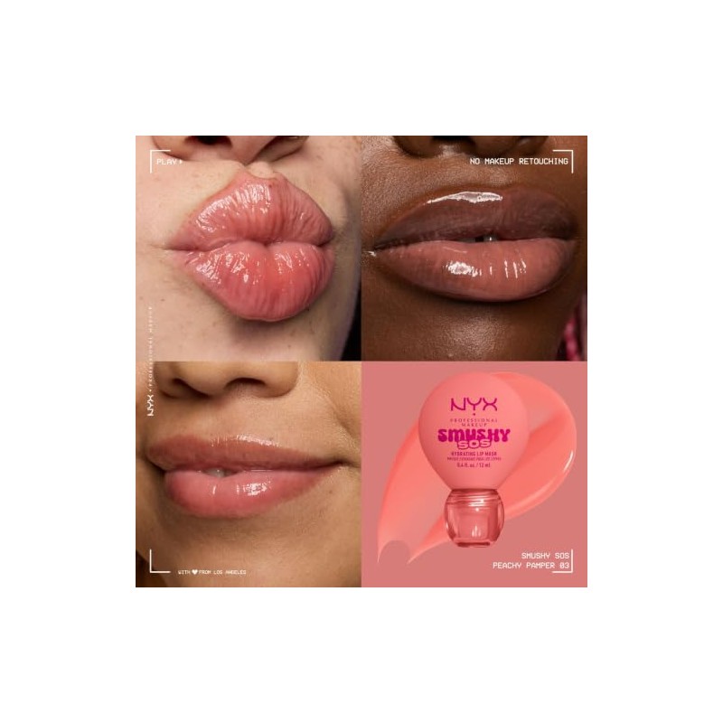 NYX Professional Makeup, Smushy SOS, Mascarilla Hidratante para Labios, Tono