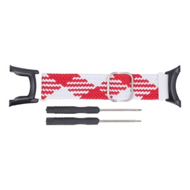 Quick Release Watch Braided Band Stretchy Replacement Adjustable Unisex Nylon Watch Braided Band for SUUNTO AMBIT 2 Red White