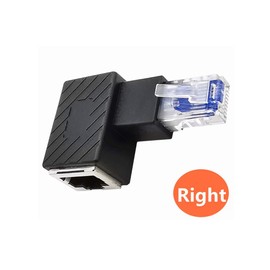 Traovien RJ45 Ethernet Adapter, 90 Degree Angle Cat5e/Cat6 Ethernet RJ45 8P8C Male to Female Network Adapter Connector for Computers, Laptops, Routers(2-Pack)(Left & Right)