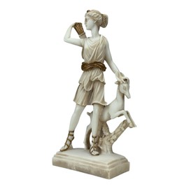 Diana of Versailles Statue – 9.84" Greek Goddess Artemis Sculpture | Grey Patina Cast Alabaster | Handmade in Greece | Classical Museum Reproduction