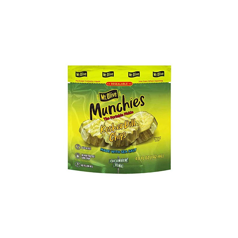 Mt Olive Munchies Kosher Dill Chips with Sea Salt, 4.8