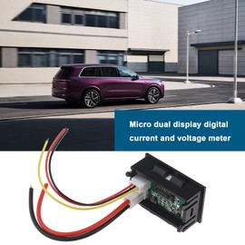 VGOL 4 Sets DC 0-100V 10A Miniature Digital Voltmeter with Dual Display of Blue and Red Dual Color Suitable for Current Monitoring Automobiles Electric Motorcycles