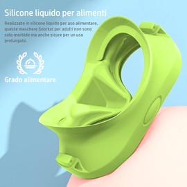 HINATAA Snorkel Set Adults, Macaron Frameless Diving Goggles, 180° Ultra Wide Vision, Anti-Fog Snorkel Mask, Anti-Leak Professional Diving Mask, Swimming Goggles for Women and Men (Green)