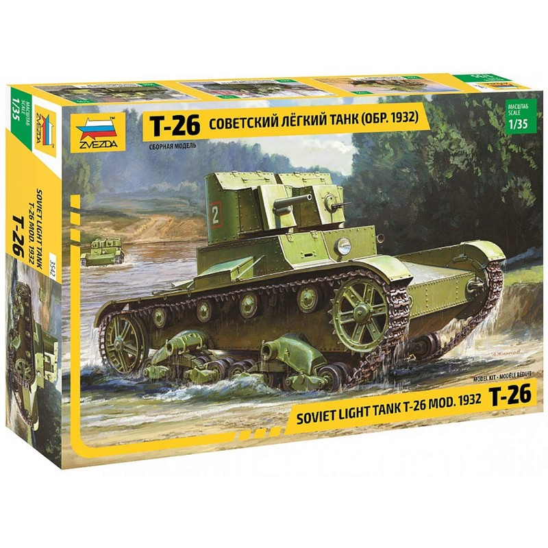 Zvezda 500783542 500783542-1:35 T-26 mod'32 Light Sov.Infantry Tank Plastic Construction