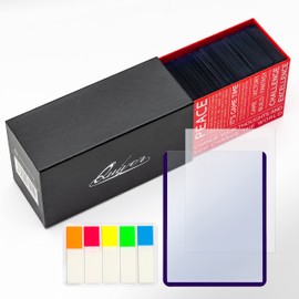 Quiver Time 100 Purple 3x4 Top Loaders for Cards - Durable 35pt Toploader Hard Plastic Card Sleeves for Sports Cards, Baseball Cards and Trading Cards (+100 Penny Sleeves +100 Pull-Tabs +Storage Box)