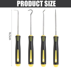 Hook and Pick Set Pick Tool Set Hook Tool with Rubber Handle Pick Precision O Ring Pick Pick for Mechanic for Automotive Remove Hoses and Gaskets 4 Pcs