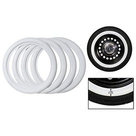 White Wall Portawall Sidewall Topper 14" X2" Wide Tire Insert Trim 4 pcs