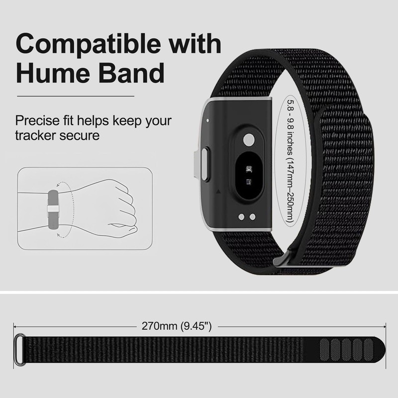4 Pack Nylon for Hume Band Replacement Strap 1.0, Breathable