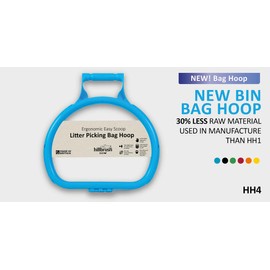 Hillbrush Refuse Bin Bag Holder Litter Picking Hoop 360mm, 100% Recycled Materials (Black) HH4