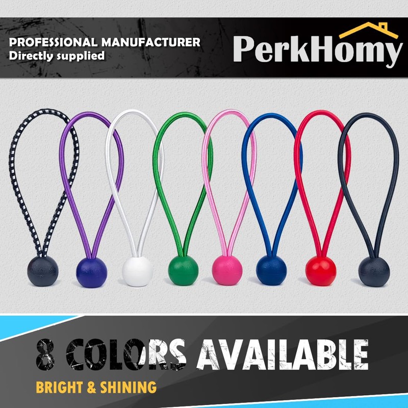 PerkHomy Ball Bungee Cord, Heavy-Duty & Versatile, Indoor & Outdoor,