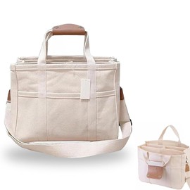 Smilbaley Large Mama Changing Bag Tote with Compartment, Handbag Multi-talent, Multifunctional Shoulder Bag, Mum Shopping Bag, Large Capacity for School, Work, Travel, Shopping (Beige), beige