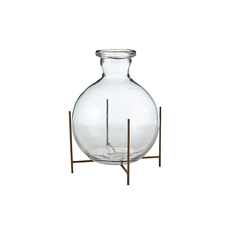 47th & Main Glass Decorative Bud Vase in Holder, 8.25"