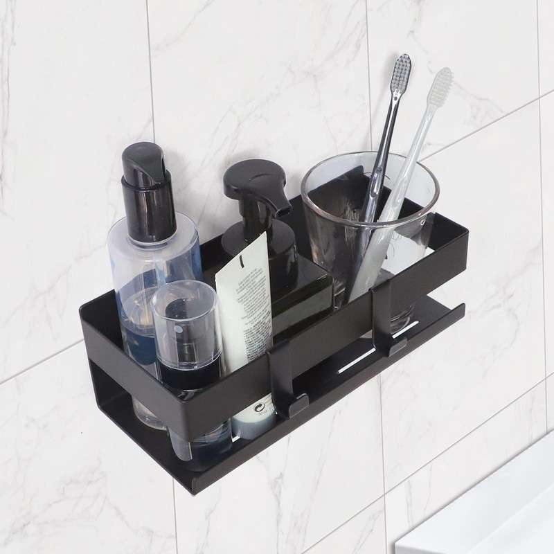 EXLECO Hanging Shower Shelf Stainless Steel Black