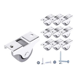 Castors Industrial Castors (Pack of 10) 25 mm Small Metal Swivel Casters with Rubber Wheels for Furniture and Equipment (Grey, 10, ⌀25mm / 20kg)